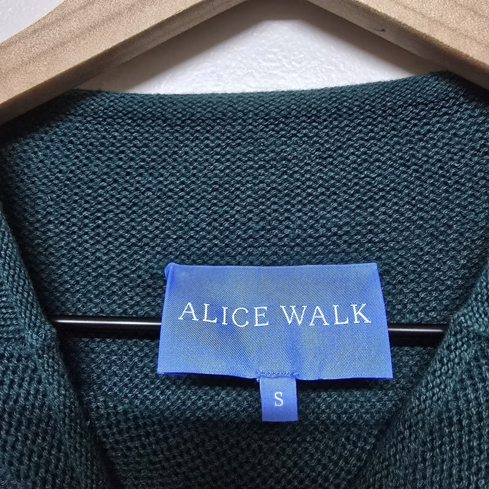Alice Walk Womens Cotton Mock Neck Green Stripe Sweater Discontinued Color Sz S - Picture 5 of 11
